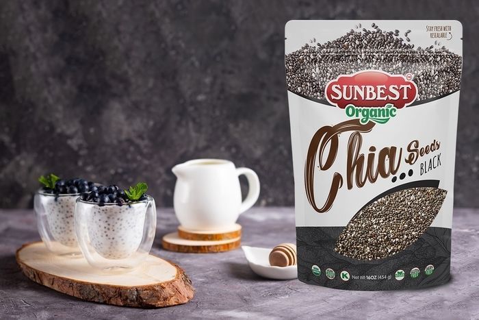 Sunbest Organic Black Chia Seeds - 16 Ounces