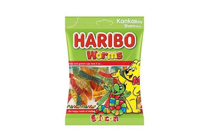 Haribo Worms Gummy Candy - 80 Grams