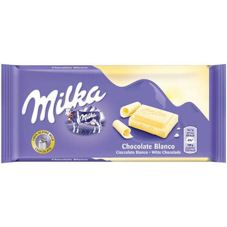 Milka White Alphine Milk Chocolate Bar - 100 Grams