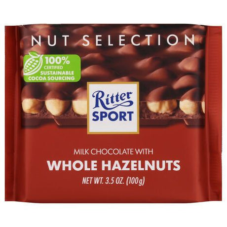 Ritter Sport Nut Selection Milk Chocolate with Whole Hazelnuts - 3.5 Ounces