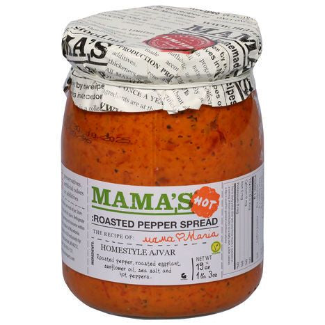 Mama's Roasted Pepper Spread, Homestyle Ajvar, Hot - 19 Ounces