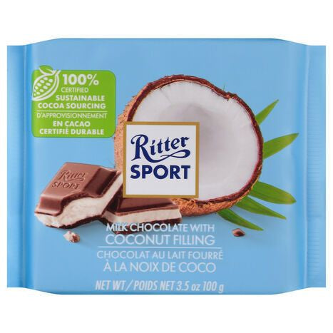 Ritter Sport Milk Chocolate with Coconut Filling - 3.5 Ounces