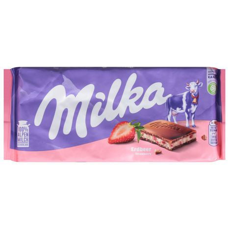 Milka Chocolate, Strawberry - 3.5 Ounces