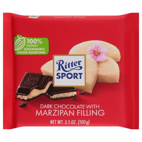 Ritter Sport Dark Chocolate with Marzipan Filling - 3.5 Ounces