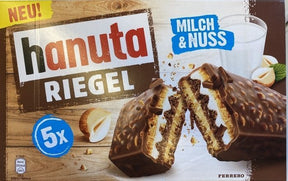 Ferrero Hanuta Riegel Milk and Hazelnut Wafers - 170 Grams