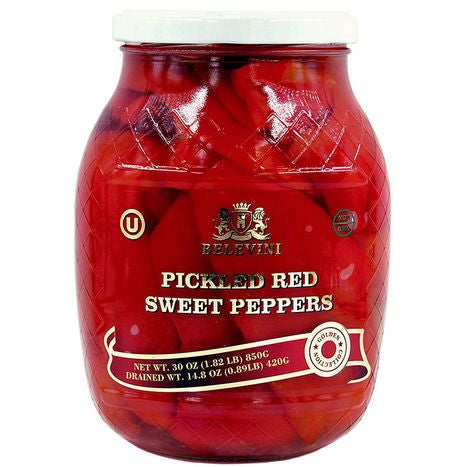 Belevini Pickled Red Sweet Peppers - 30 Ounces