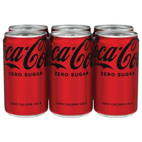 Coca-Cola Cola, Zero Sugar - 6 x 7.5 Fluid Ounces