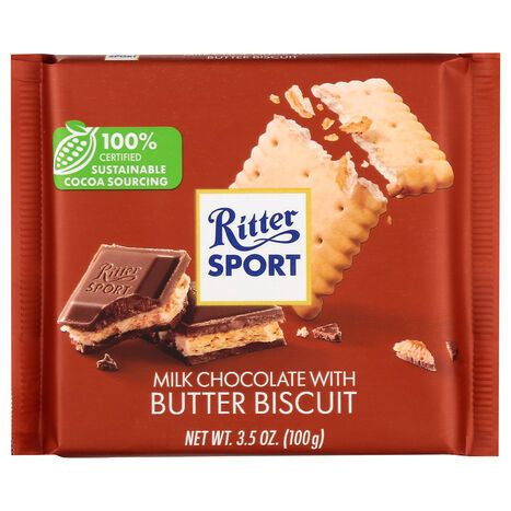 Ritter Sport Milk Chocolate with Butter Biscuit - 3.5 Ounces