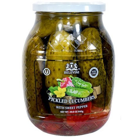 Belevini Pickled Cucumbers with Sweet Pepper - 29.6 Ounces