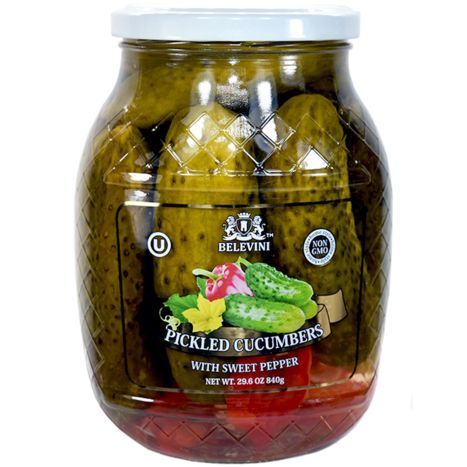 Belevini Pickled Cucumbers with Sweet Pepper - 29.6 Ounces