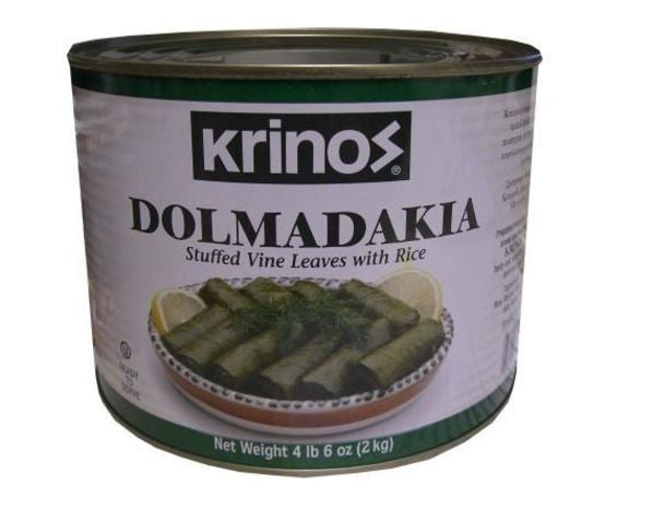Krinos Dolmadakia Stuffed Vine Leaves With Rice - 4 Pounds