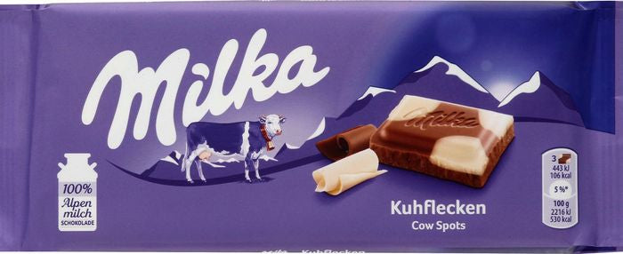 Milka Milk and White Chocolate Confection, Cow Spots - 3.52 Ounces