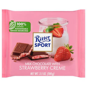 Ritter Sport Milk Chocolate with Strawberry Creme - 3.5 Ounces