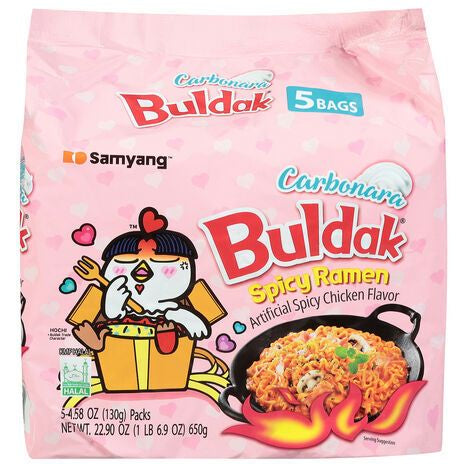 Samyang Spicy Carbonara Ramen - 5 x 4.58 Ounces