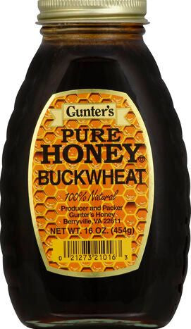 Gunter's Honey, Pure, Buckwheat - 16 Ounces