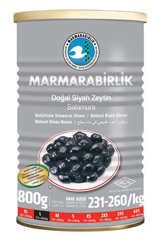 Marmarabirlik Large Hiper Gemlik Black Olives Tin - 800 Grams