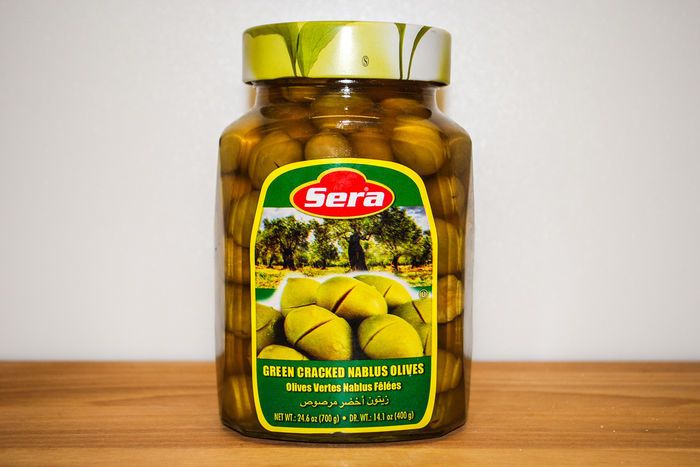Sera Green Cracked Nablus Olives, - 24.6 Ounces