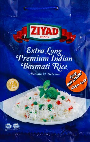 Ziyad Rice, Indian Basmati, Premium, Extra Long - 10 Pounds