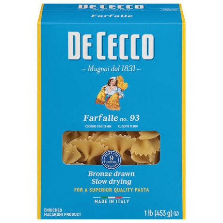 De Cecco Farfalle No. 93 pasta, 1 lb