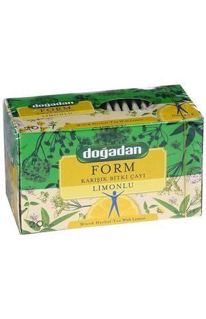 Dogadan 20 Grams Natural Form Lemon Mixed Herbal Tea Bags - 20 Count