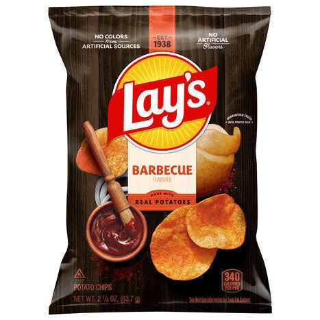 Lay's Barbecue Flavored Potato Chips - 2.25 Ounces