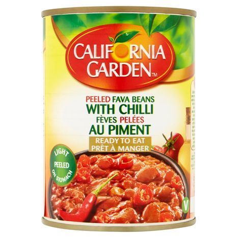 California Garden Peeled Fava Beans with Chilli - 450 Grams