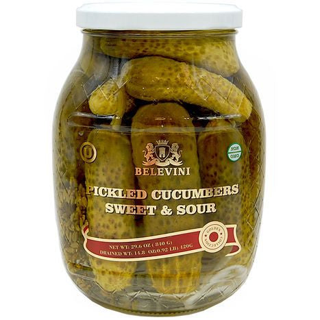 Belevini Sweet & Sour Cucumbers Pickled - 29.6 Ounces