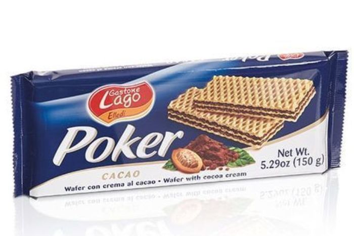 Lago Poker Cocoa Cream Wafer - 150 Grams
