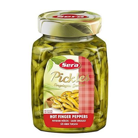 Sera Pepperoni Hot Fingers Pickled Peppers - 640 Grams