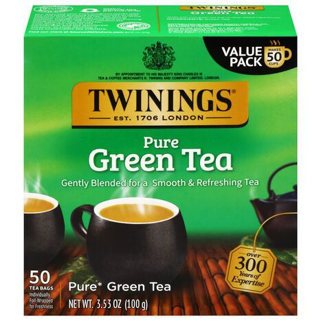 Twinings Tea Bags Pure Green Tea - 50 Tea Bags