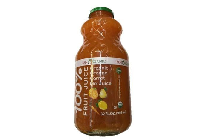 Ben organic 100% fruit juice organic orange carrot mix  juice, 32 Ounces