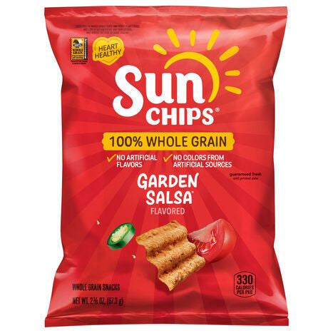SunChips 100% Whole Grain Garden Salsa Whole Grain Snacks - 2.375 Ounces