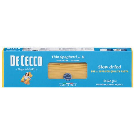 De Cecco Thin Spaghetti, No. 11 - 1 Pound
