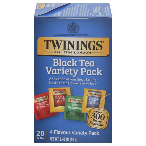 Twinings Black Tea, 4 Flavour, Variety Pack, Bags - 20 Tea Bags