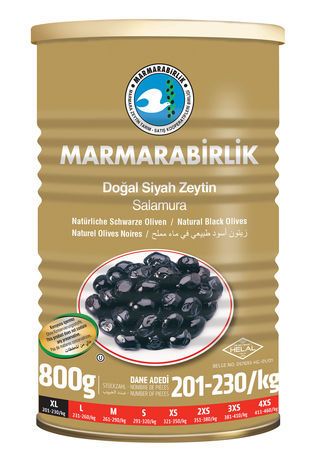 Marmarabirlik Xl Mega Gemlik Black Olives Can - 800 Grams