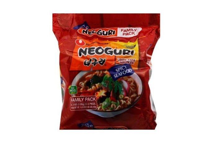 Nongshim Neoguri Noodle Soup, Spicy Seafood, Family Pack - 4 Each