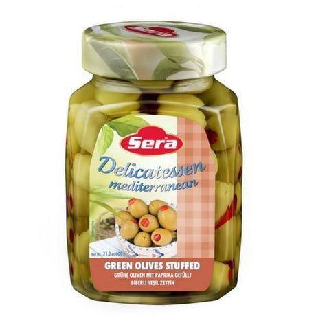 Sera Paprika Fluffed Green Olives - 300 Grams
