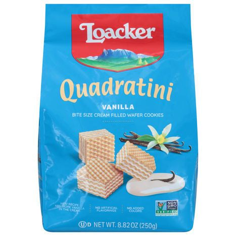 Loacker Wafer Cookies, Vanilla, Bite Size - 8.82 Ounces