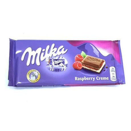Milka Raspberry Chocolate Cream Bar - 100 Grams