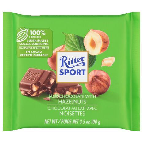 Ritter Sport Milk Chocolate with Hazelnuts - 3.5 Ounces