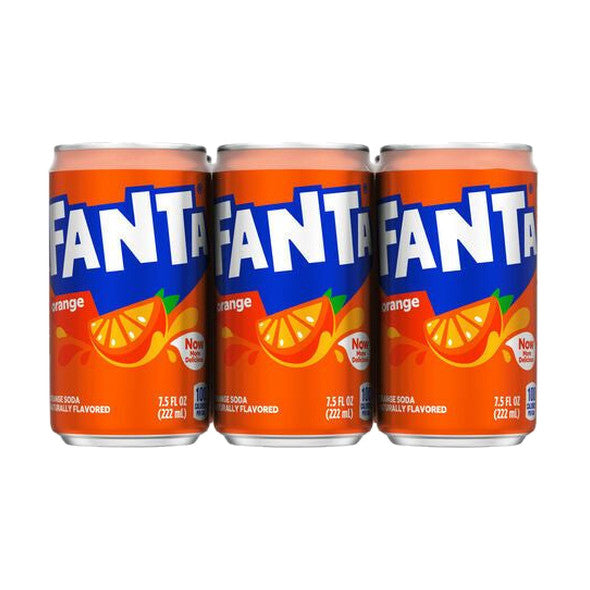 Fanta Soda, Orange, 6 x 7.5 fl oz