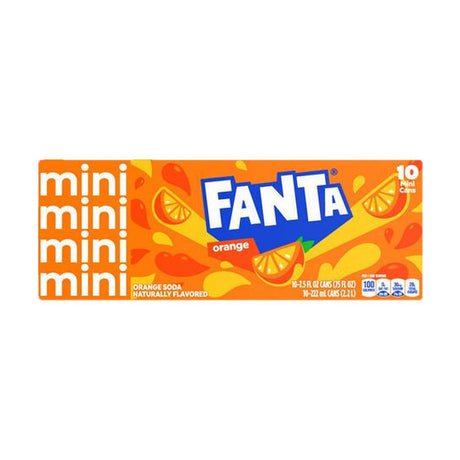 Fanta Soda, Orange, Mini, 10 x 7.5 fl oz