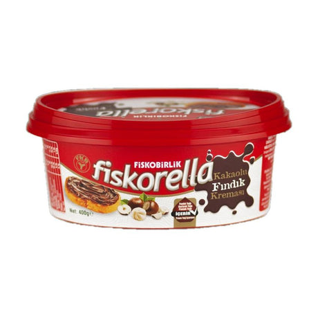 Fiskobirlik Fiskorella cocoa hazelnut cream (Kakaolu Findik Kremasi), 400 g tub