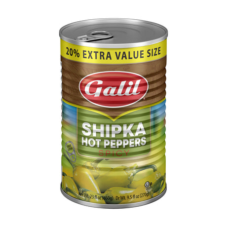 Galil Green Hot Peppers, Shipka, 23 oz