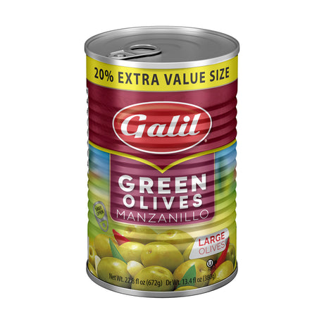 Galil Large Manzanillo Green Olives 672 g