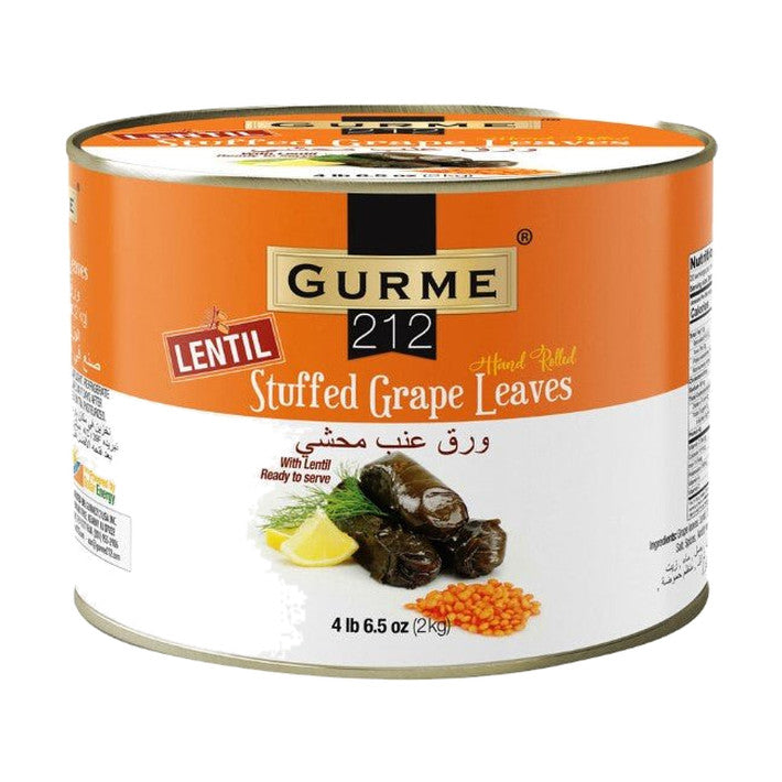 Gurme212 Lentil Stuffed Grape Leaves Tray, Plant-Based Volume, 4 lb / 6.5 oz