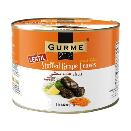 Gurme212 Lentil Stuffed Grape Leaves Tray, Plant-Based Volume, 4 lb / 6.5 oz