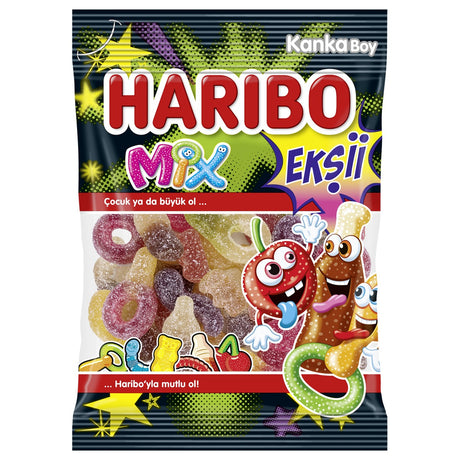 Haribo Mix Ekşii sour gummy candy, 70 g pack, front view