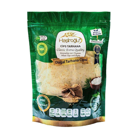 Hasıroğlu Cips Tarhana wheat chips with thyme, 225 g green pouch