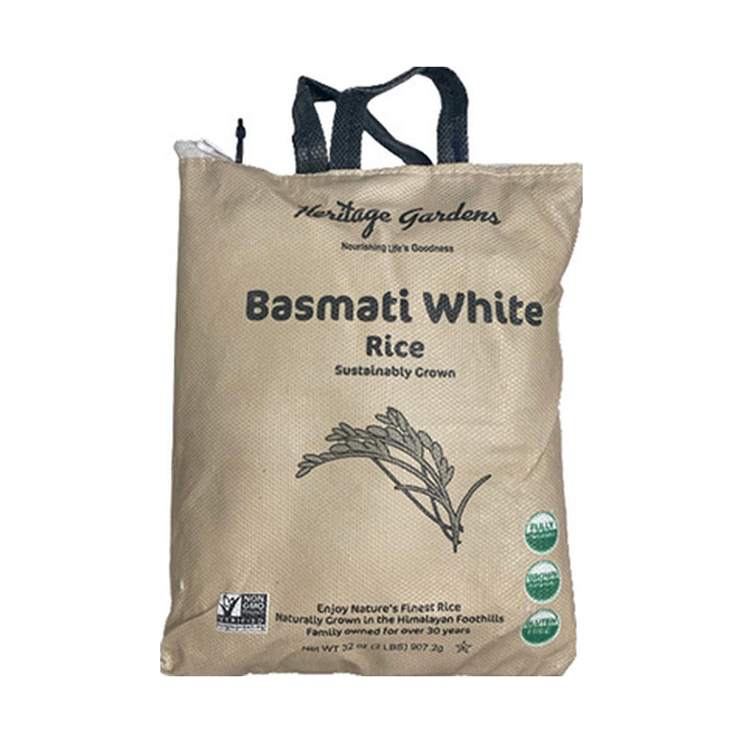 Heritage Gardens Basmati White Rice 907 g - front of pack